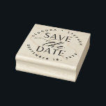 Smooth Script Wedding Save the Date Rubber Stamp<br><div class="desc">Finish your wedding save the date mailings with this elegant self inking stamp featuring your names and wedding date curved around the words "save the date" in chic block and script lettering. Designed to coordinate with our Smooth Script save the date collection.</div>