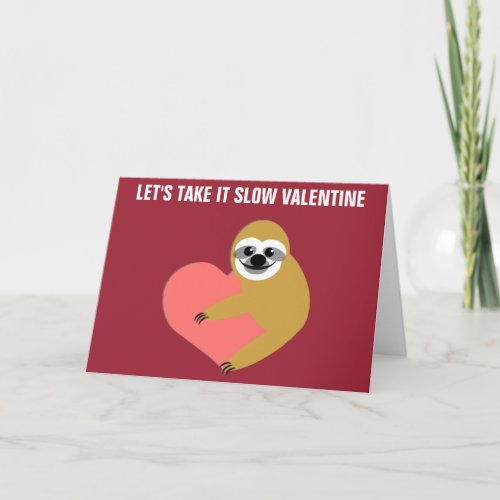 Smooth Sloth Valentine Holiday Card
