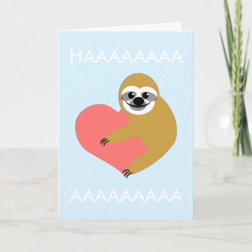 Smooth Sloth Valentines Day Holiday Card