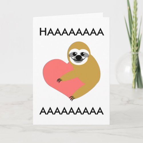 Smooth Sloth Valentines Day II Holiday Card