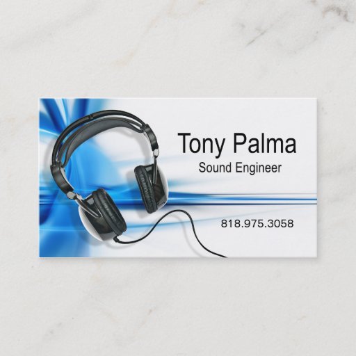 Customizable Smooth Sound Engineer - Music Business Card