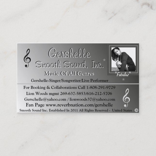 Smooth Sound, Inc. Business Card (Front)