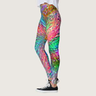 Smooth spiral in overlapping showy colored spots leggings