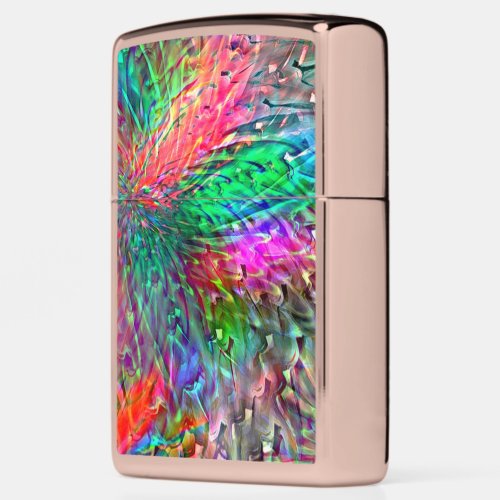 Smooth spiral in overlapping showy colored spots zippo lighter