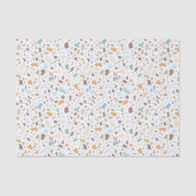 Smooth Stones Colorful Terrazzo Pattern Tissue Paper (Front)