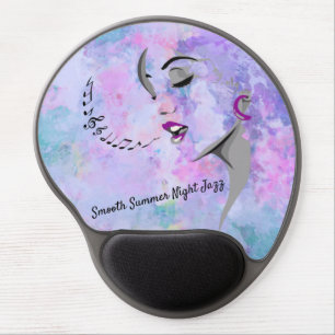 Smooth Summer Night Jazz Abstract Lavender Gel Mouse Pad