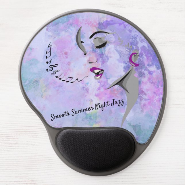 Smooth Summer Night Jazz Abstract Lavender Gel Mouse Pad (Front)