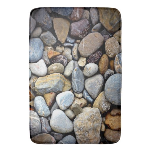 SMOOTH WASHED RIVER ROCKS BATH MAT Zazzle