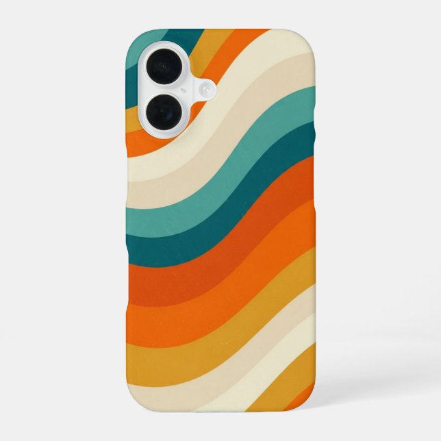 Smooth Wavy Retro Layers iPhone Case (Back)
