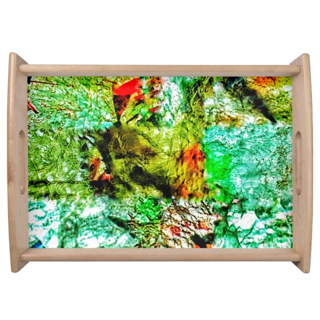 Smooth yellow calm abstract serving tray,Sunny  Serving Tray (Front)