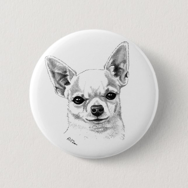 Smoothcoat chihuahua pinback button (Front)