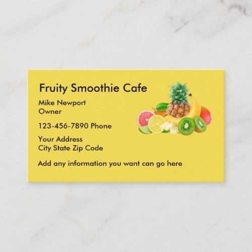 Smoothie Cafe Businesscards Business Card