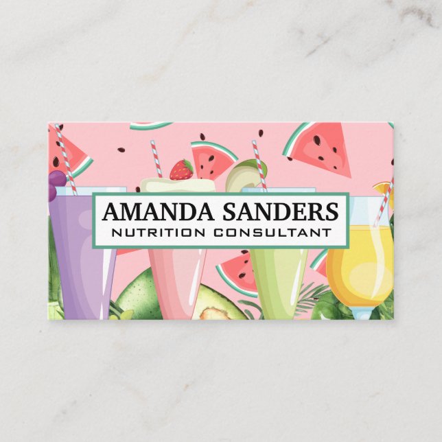 Smoothie Drinks | Vegetables and Fruit Business Card (Front)