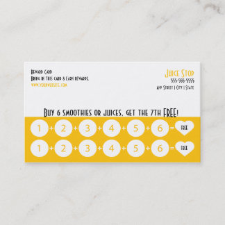 Smoothie & Juice Bar Business Card Loyalty Card