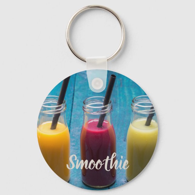 Smoothie juice drink mango orange kiwi gift keychain (Front)