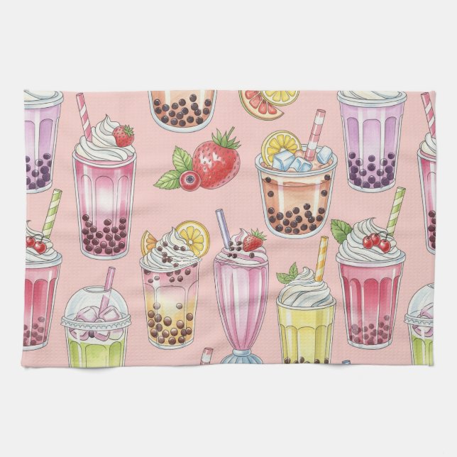  Smoothies and Lemonade by Natasha Us   Kitchen Towel (Horizontal)
