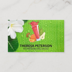 Smoothies Drinks Green Leaf Business Card
