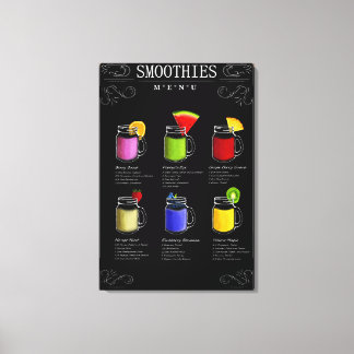 Smoothies Menu Canvas Print