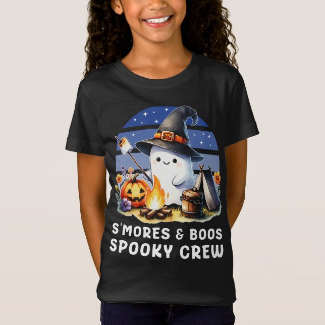Smore and Boos Spooky Crew Ghost Camping Halloween T-Shirt (Front)
