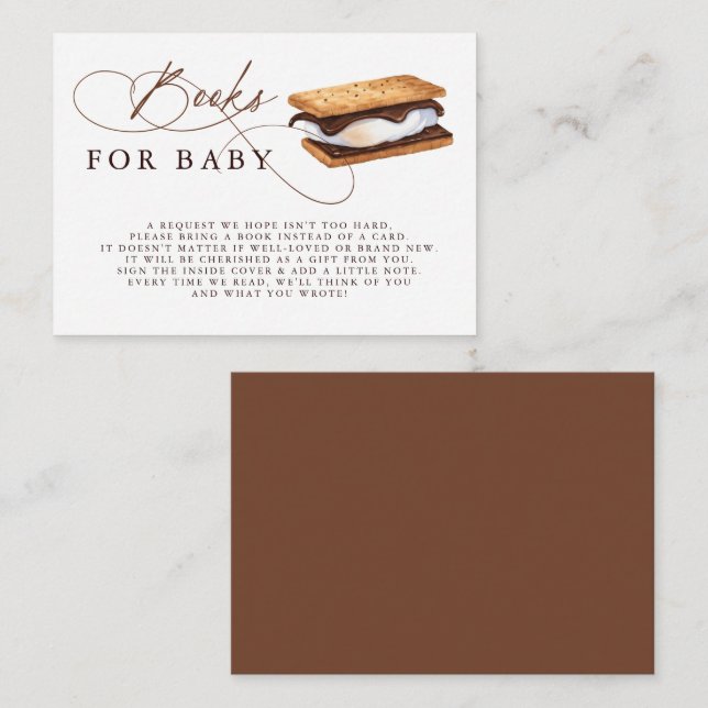 S'More Baby Shower Book Request Enclosure Card (Front/Back)