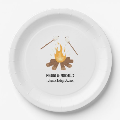 Smore baby shower campfire couples baby shower paper plates