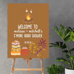 Smore baby shower roasted marshmallow welcome sign