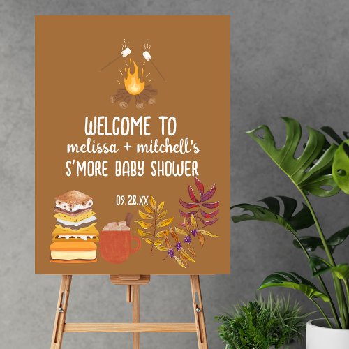 Smore baby shower roasted marshmallow welcome sign