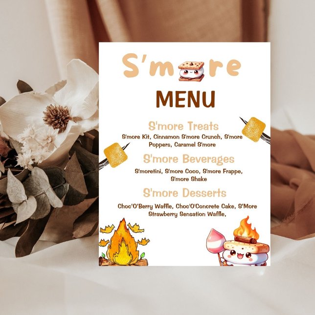 S'more Bar Menu Sign Smore Bar S'mores Station Out (Creator Uploaded)