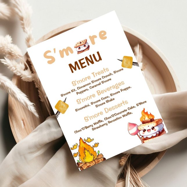 S'more Bar Menu Sign Smore Bar S'mores Station Out (Creator Uploaded)