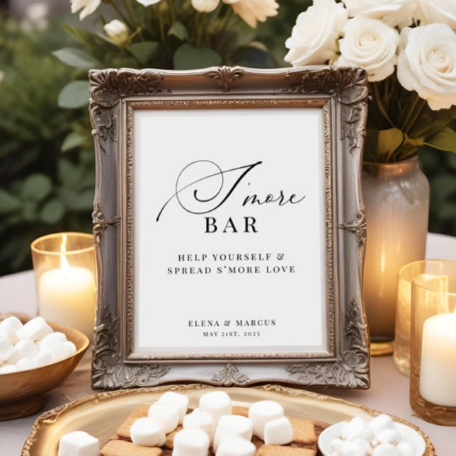 S'more Bar Wedding Elegant Modern Poster (Creator Uploaded)