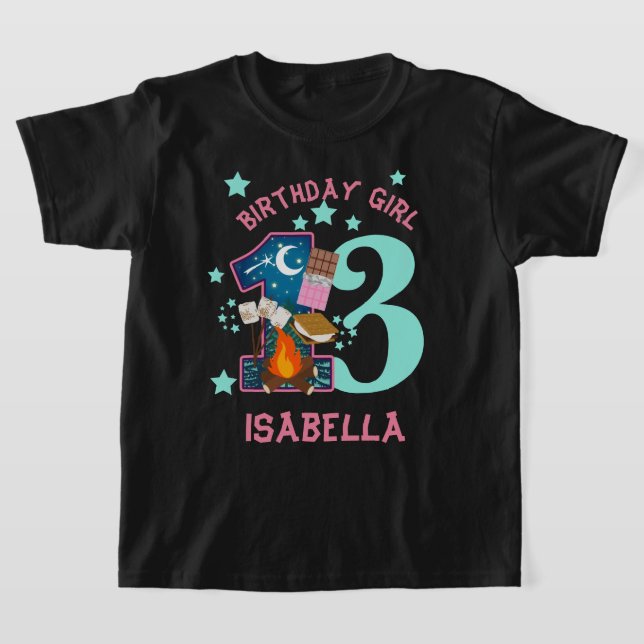 S'more Birthday shirt Camping (Laydown)