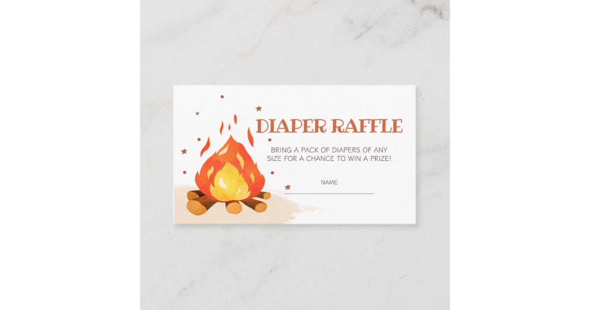 S'more Bonfire Baby Shower Diaper Raffle Enclosure Card | Zazzle