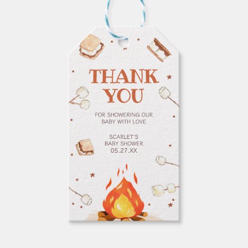 Smore Bonfire Baby Shower Favor Tags