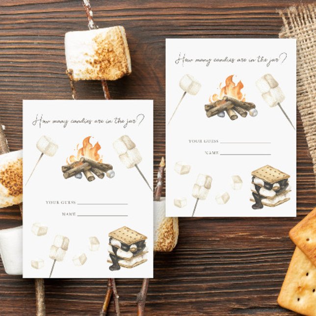 S'more bonfire baby shower How many candies Enclosure Card (Creator Uploaded)