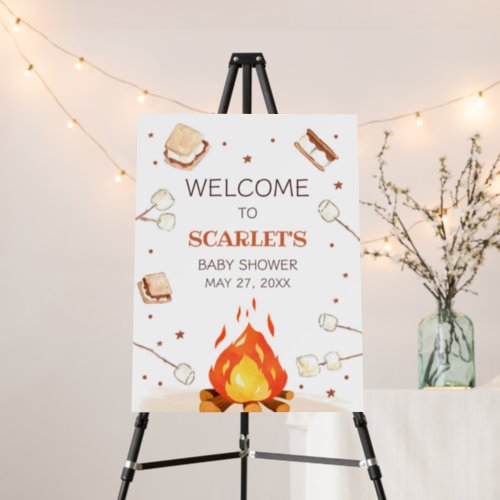 Smore Bonfire Baby Shower Welcome Sign