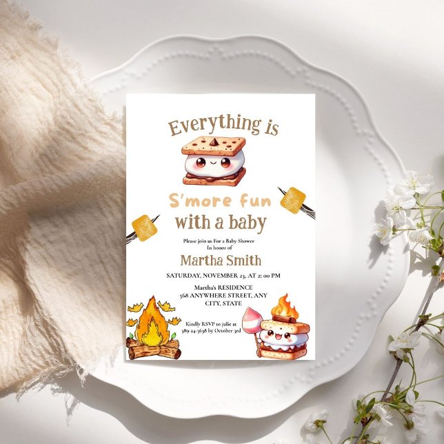 S'more Bonfire Smore Fun Couples Baby Shower I Invitation (Creator Uploaded)