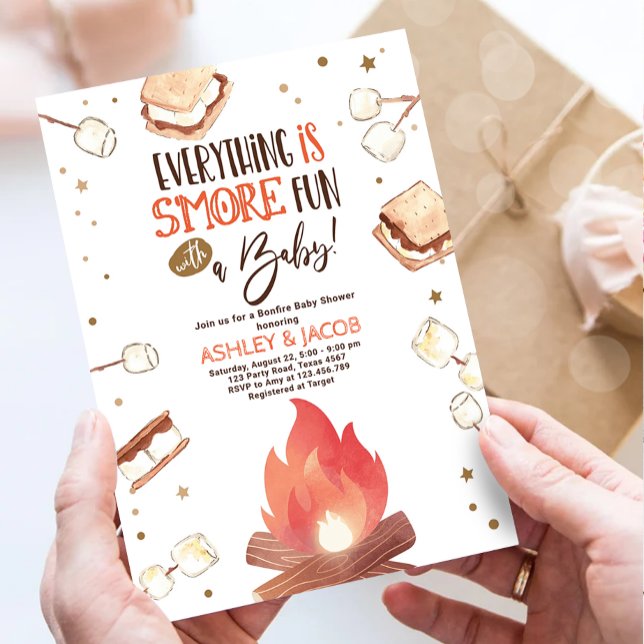 S'more Bonfire Smore Fun Couples Baby Shower Invitation (Creator Uploaded)