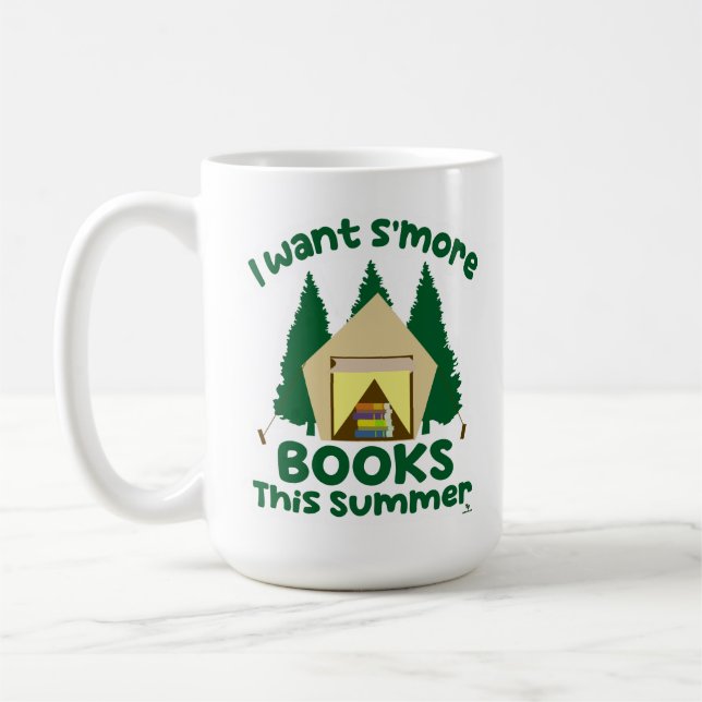 Smore Books Summer Funny Reading Slogan Coffee Mug (Left)