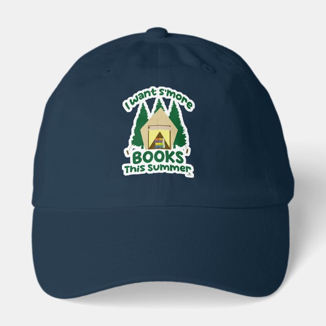 Smore Books Summer Funny Reading Slogan Hat (Front)