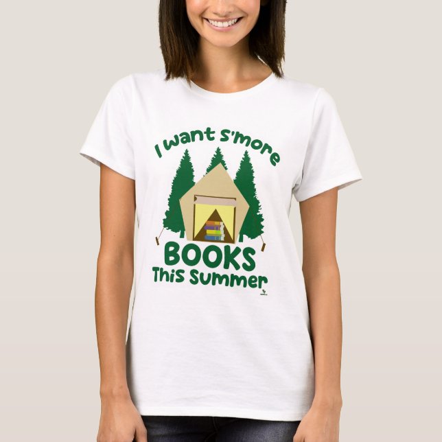 Smore Books Summer Funny Reading Slogan T-Shirt (Front)