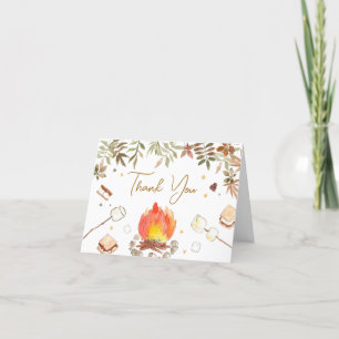 S'more Campfire Baby Shower Letterpress Thank You Card