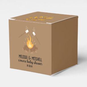 Smore campfire baby shower thank you favor boxes
