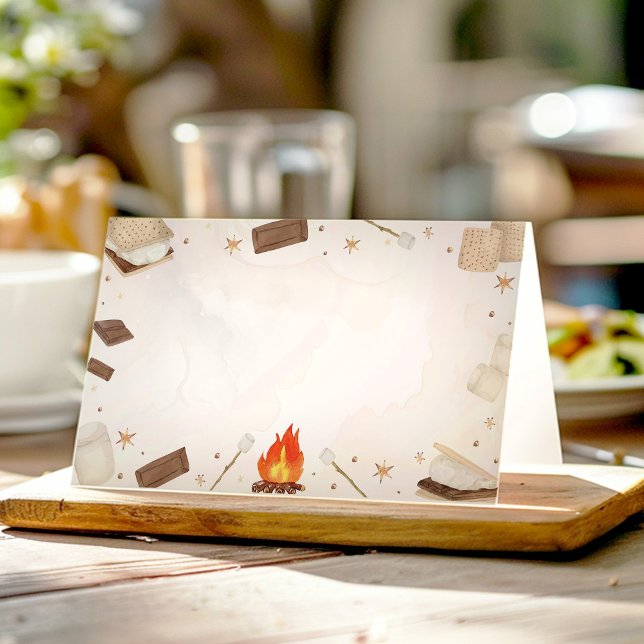 S'more Campfire Food Tent Place Card (Creator Uploaded)