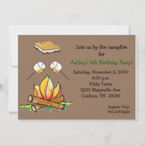 Smore Campfire Invitation