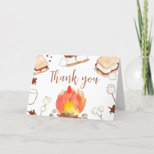 S'more Camping Baby Shower  Letterpress Thank You Card