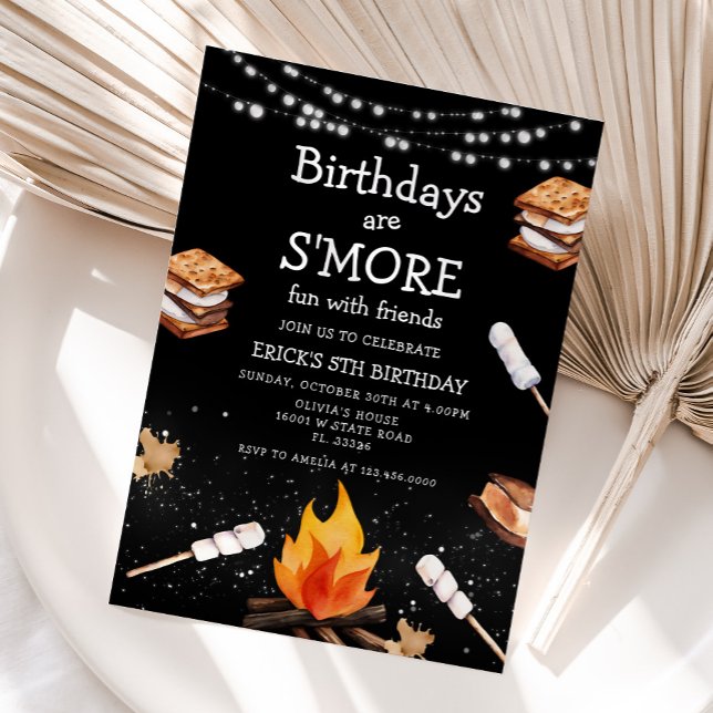 S'more Camping Bonfire Birthday Invitation (Creator Uploaded)