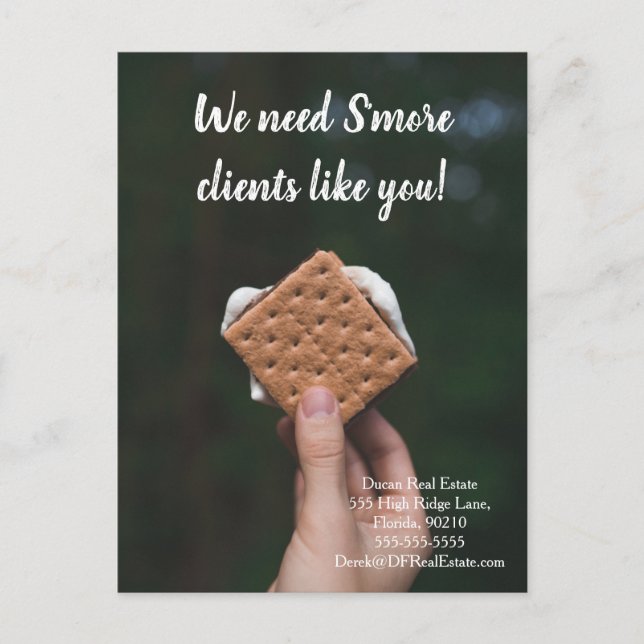 s'more clients referral real estate marketing sell postcard (Front)