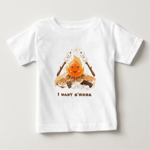 Smore Cute Fun Campfire Baby T_shirt