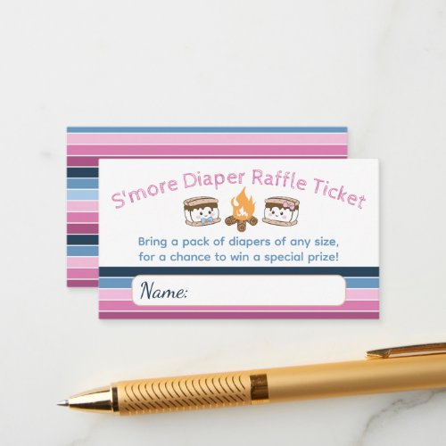 Smore diaper raffle ticket enclosure card