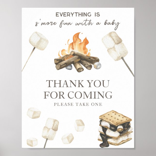 S'more fun baby shower Thank you for coming Poster (Front)